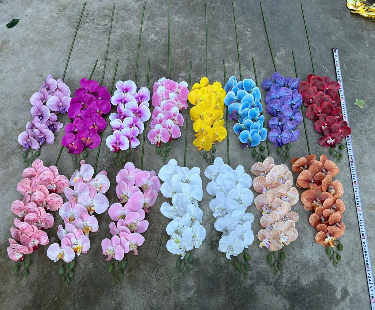 Hoa Lan Hồ Điệp Chất Liệu Cao Su 9 Bông - Ảnh 3