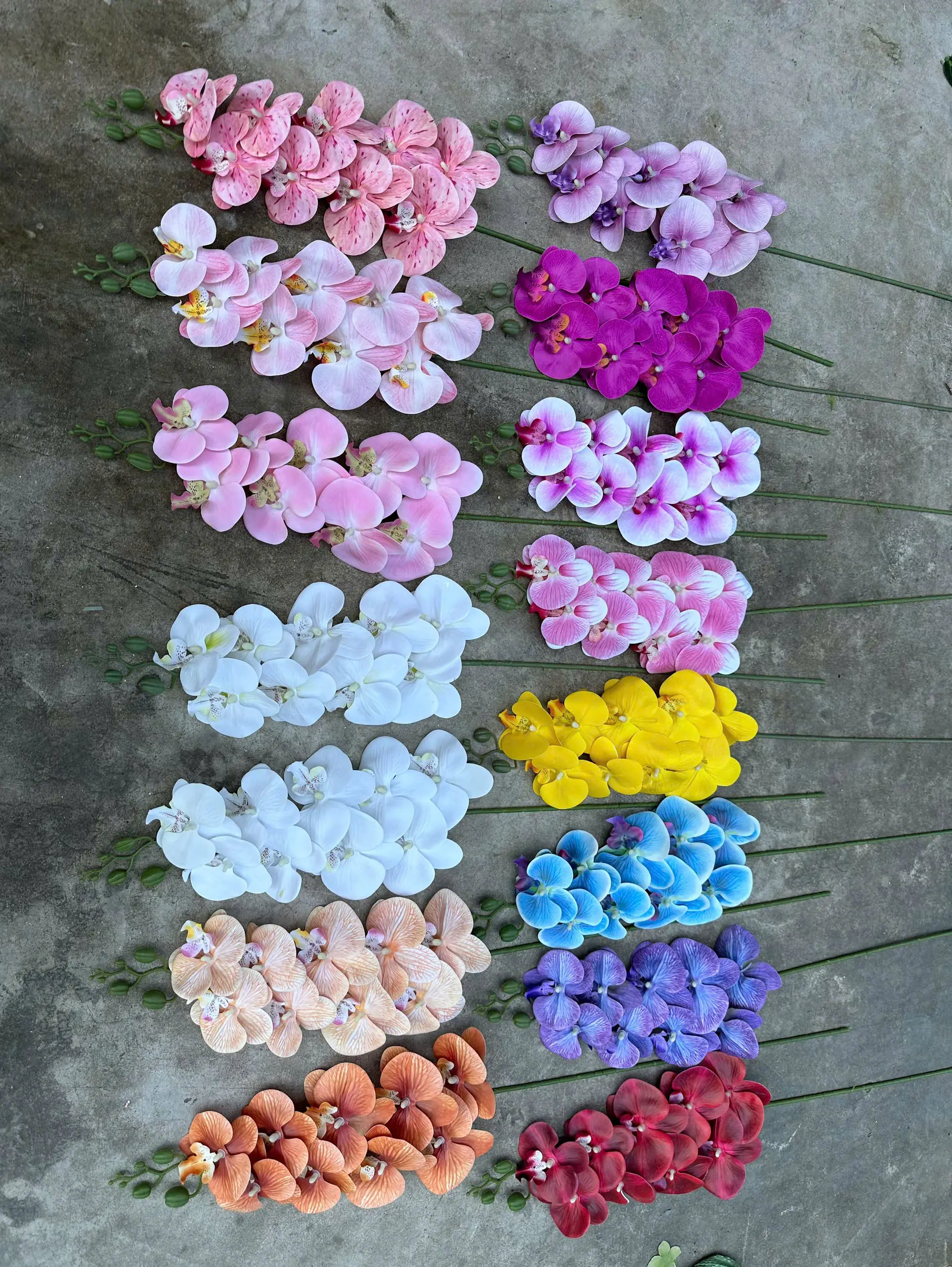 Hoa Lan Hồ Điệp Chất Liệu Cao Su 9 Bông - Ảnh 5